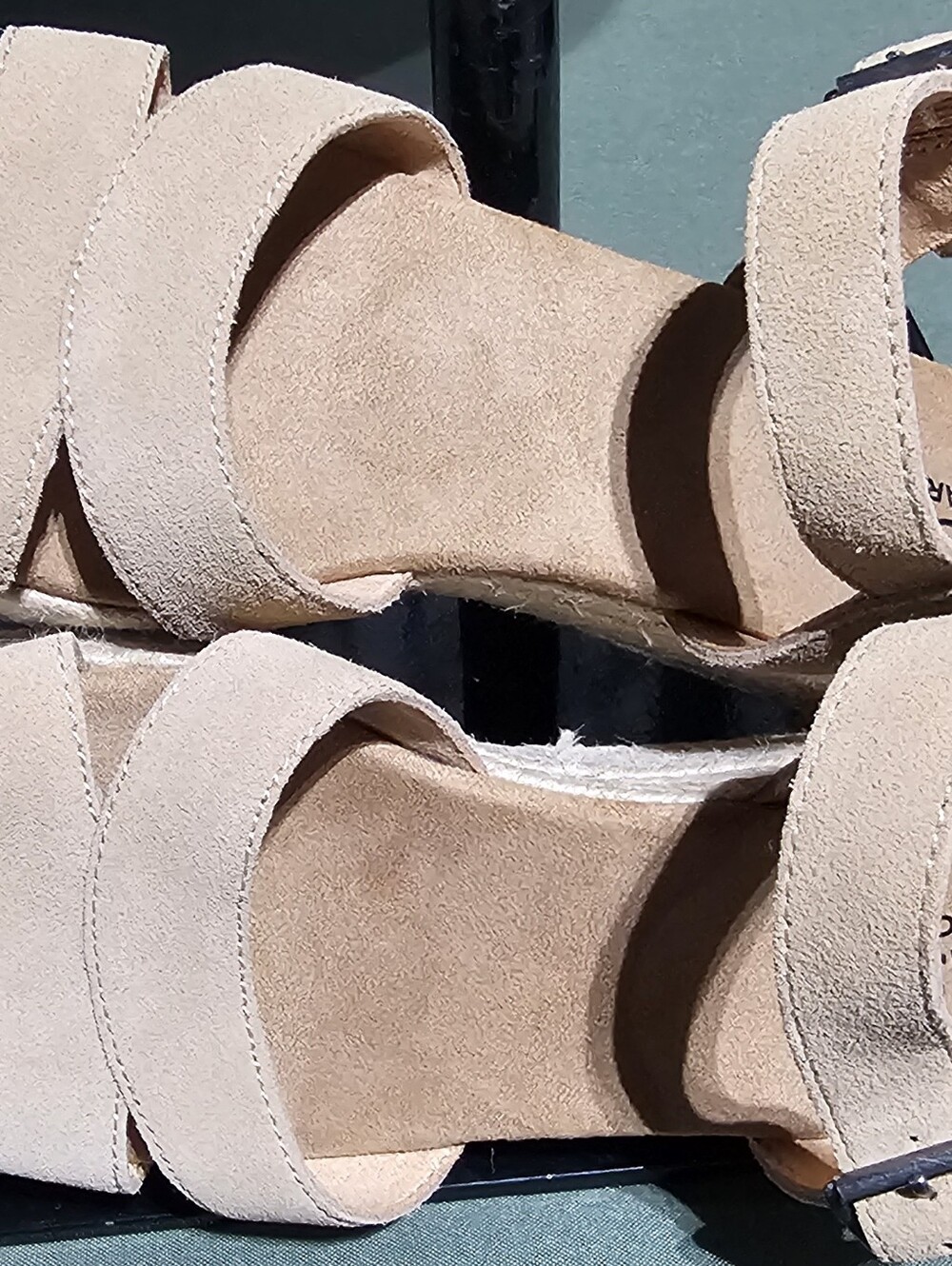 NWOB Toms Beige Suede Platform Sandals with Dual Straps